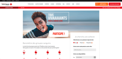 Croix-Rouge : Service du sang - Webseitengestaltung