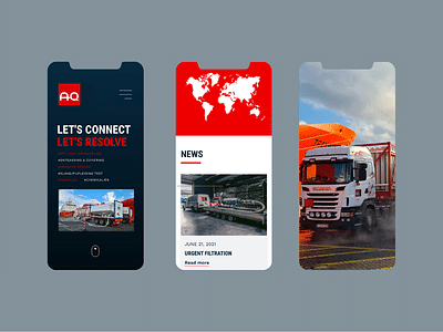 Web design for chemical service provider AQ - Création de site internet