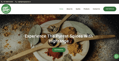 Custom website develped for highrange spices - Création de site internet
