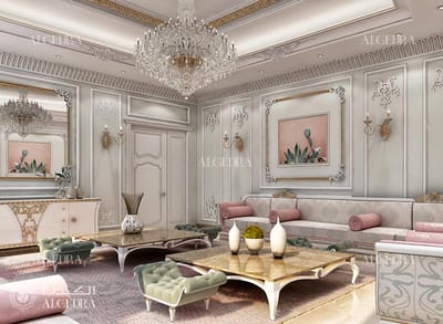 Classical Ladies Majlis Interior Design in Sharjah - 3D