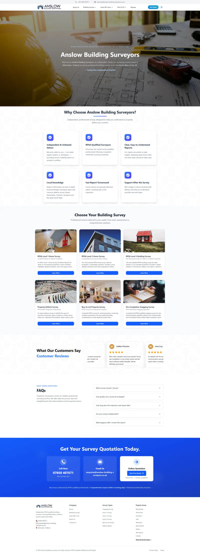 Lead-Gen Website for an RPSA Building Surveying Practice - Création de site internet