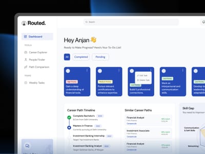 Routed | Career Planning Dashboard & Mobile Experience - Ergonomy (UX/UI)