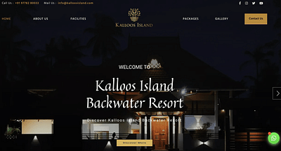 Website Developed for Kalloos Island, Kerala - Création de site internet