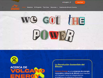 Desarrollo sitio web volcano.energy - Ergonomia (UX/UI)