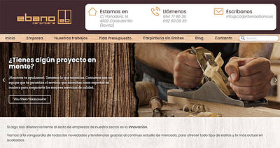 Diseño web para Carpintería Ebano - Référencement naturel