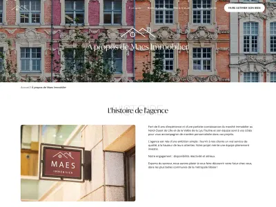 Site vitrine de Maes Immobilier - Création de site internet