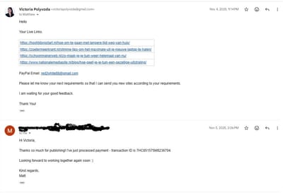 Link Building order - Marketing