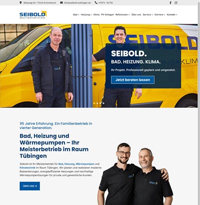 Website & SEO für Seibold – Bad, Heizung & Klima (Tübingen - Webseitengestaltung