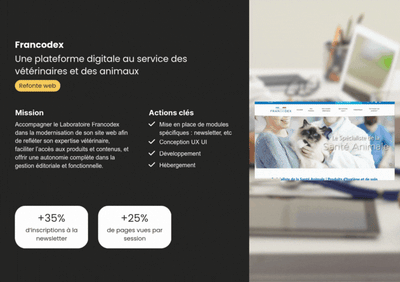Une plateforme digitale au service des vétérinaires et des animaux - Création de site internet