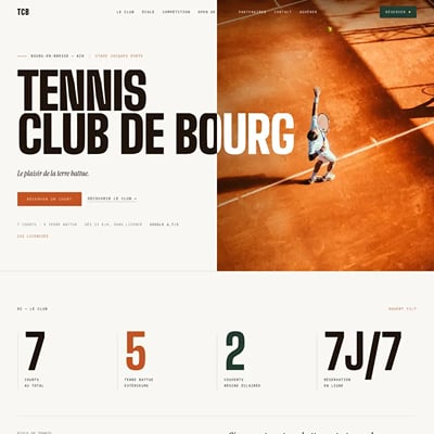 Site du Tennis Club de Bourg-en-Bresse - Création de site internet
