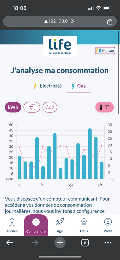 Application de suivi de consommation énergétique - Design & graphisme