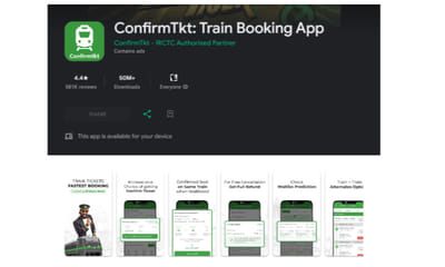 Confirmtkt - Ticket Booking Mobile App Development - Mobile App
