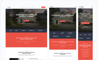 Web Design for Legacy Painting - Webseitengestaltung