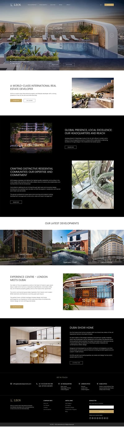Off-plan property launch campaigns for LEOS Developments - Aplicación Web