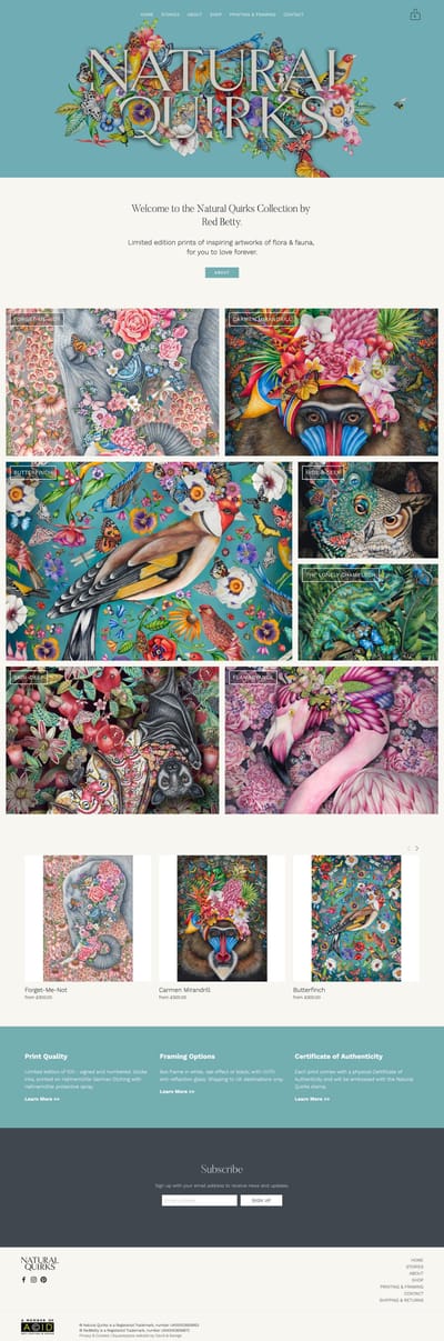New Squarespace Website for Natural Quirks - Website Creation
