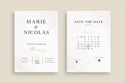 Marie & Nicolas - Cartes d'invitations Mariage - Graphic Design