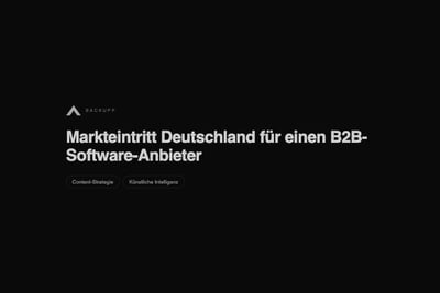 Markteintritt Deutschland für einen B2B-Software-Anbieter - Artificial Intelligence