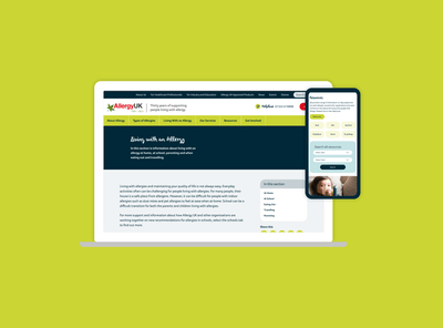 A clean and informative new website for Allergy UK - Création de site internet