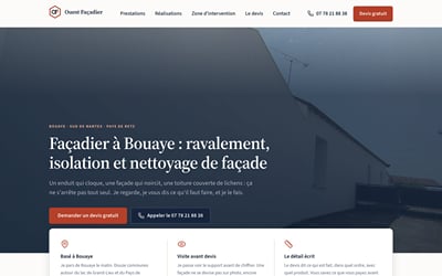 Ouest Façadier : site 22 pages, 1re page sur « peinture Bouaye » - Référencement naturel
