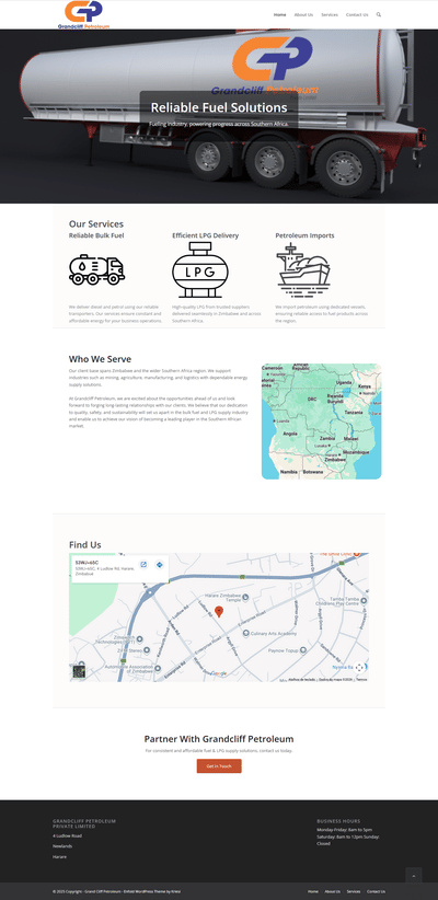 Grand Cliff Petroleum Website - Website Creation
