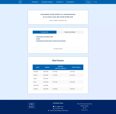 Commission Internationale de l’État Civil - Webseitengestaltung