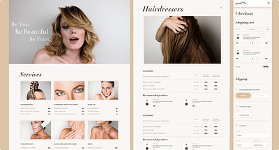 Beauty salon website with a product catalog - Webseitengestaltung