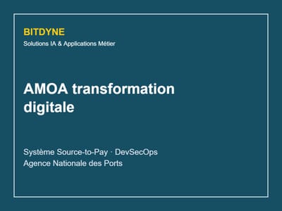 AMOA transformation digitale — système Source-to-Pay et DevSecOps - Consultoría de Datos