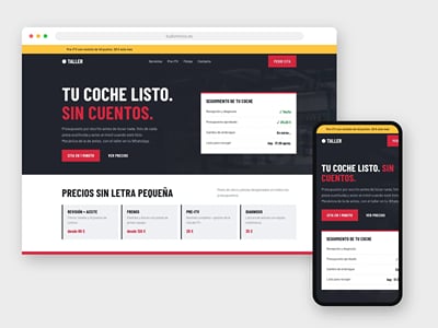 Web conceptual para taller mecánico con seguimiento de reparación - Creación de Sitios Web
