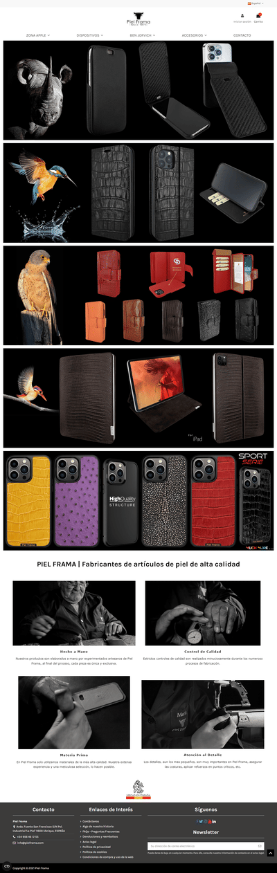 Desarrollo y diseño Web Piel Frama - E-commerce
