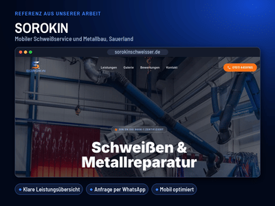 Website für einen mobilen Schweißservice - Création de site internet