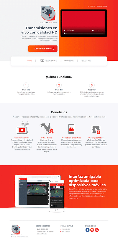 Gallerosoy - Aplicación de streaming deportivos - Aplicación Web