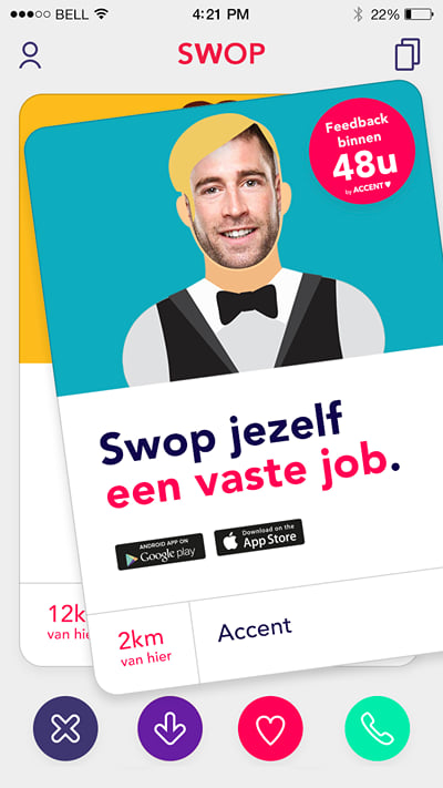 Accent launch of the SWOP app - Content Strategy