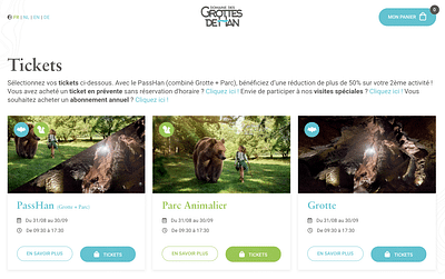 Domaine des Grottes de Han | Ticketing - Création de site internet