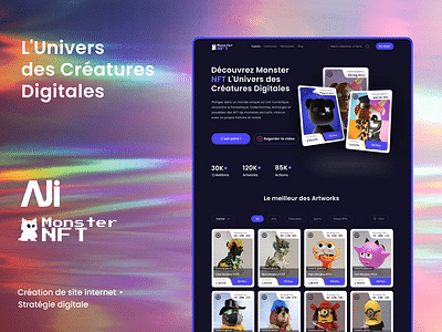 Monster NFT - Marketplace pour les NFT - Application web