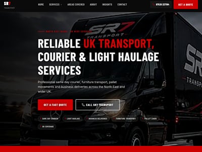 Website for SR7 Transport - Website Creation