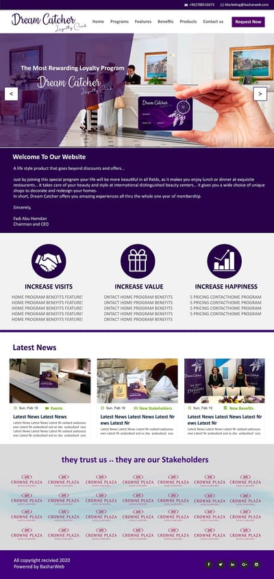Web Design For  Dream Catcher - Website Creation