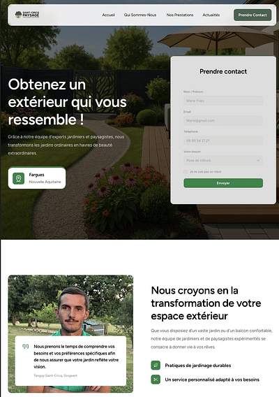 Création du site internet Saint-Cricq Paysage - Création de site internet