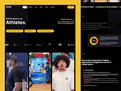 NOCAP Sports: Webflow build for a college sports platform - Website Creatie