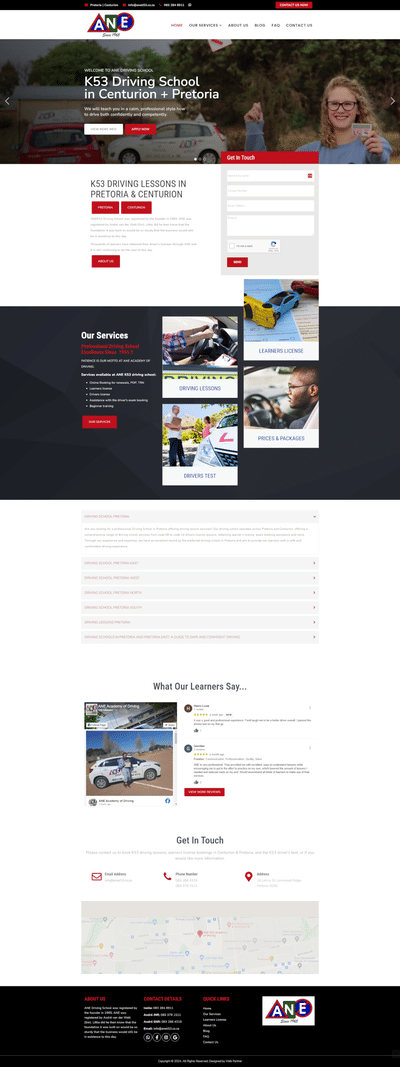 Website Design & SEO: ANE K53 Driving School - Création de site internet