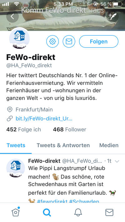 FeWo-direkt: Social Media Marketing - Digitale Strategie