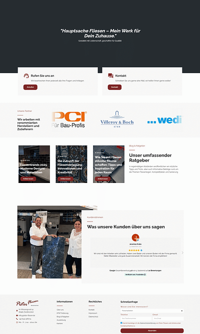 Website Relaunch für Fliesenleger Meisterbetrieb - Webseitengestaltung