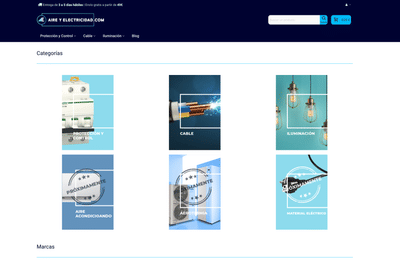 Desarrollo web en Prestashop | Aire y Electricidad - Creación de Sitios Web