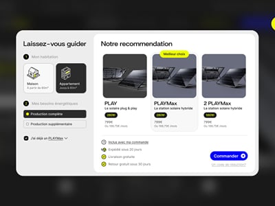 Sunology – Configurateur et panier modulaire (conversion ×2) - E-commerce