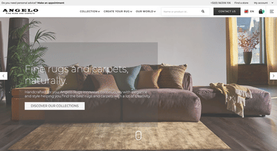 Angelo Rugs E-commerce et Custom Portal - Création de site internet