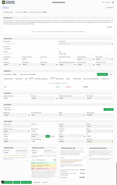 Automated Custom Quote Engine for Manufacturers - Application web