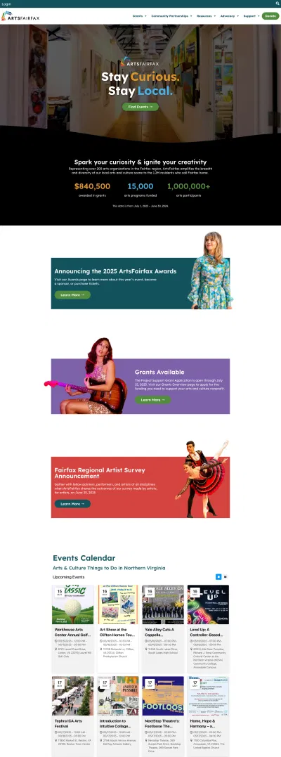 ArtsFairfax - Creación de Sitios Web