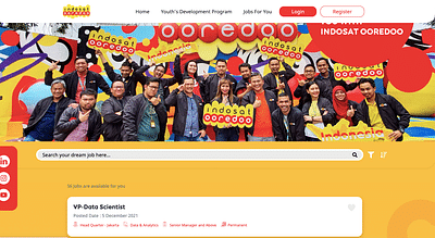 Careers website for Indosat Ooredoo - Webseitengestaltung