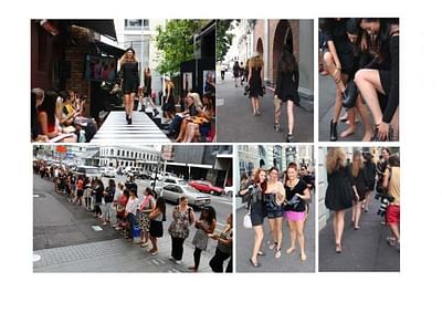 Catwalk to Sidewalk - Models step off catwalk and give their shoes away. - Publicidad