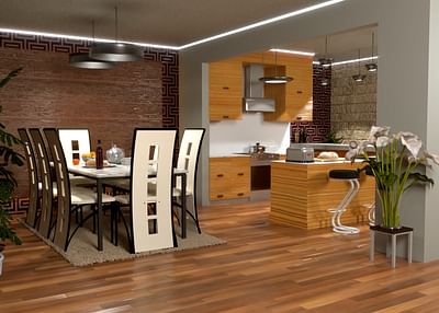 design intérieur cuisine - 3D