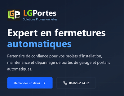 Refonte du site web de l'entreprise LGPortes - Création de site internet